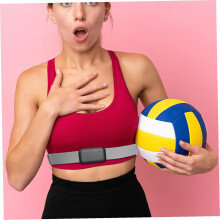 Fascia toracica elastica regolabile per monitoraggio dell'attività sportiva all'aperto, colore grigio.