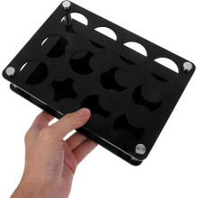 Acryl-Schnapsglashalter mit 12 Löchern, aus schwarzem Metall und Acryl, für schnelle Identifizierung