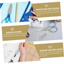2 fundas protectoras de cuero para tijeras, ligeras y resistentes, ideales para el uso diario.