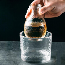 Seau à glace de style japonais, chauffe-vin, carafe à saké en verre, verseur fluide, design élégant et épuré