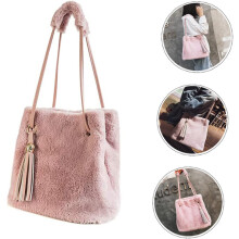 Zarte Plüsch-Schultertasche, vielseitige Umhängetasche mit Stauraum für Damen, schick