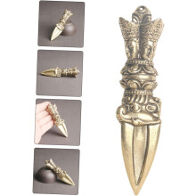 Messinkinen Vajra-survinornamentti, rituaalikoriste, tukeva käsityö, kotitoimiston sisustus