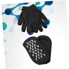 Guantes de gel hidratante y cubrepies (2 pares) Calcetines de spa con aceites esenciales negros Cuidado de la piel de manos y pies