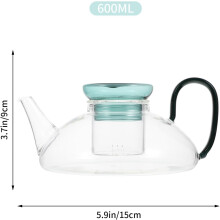Glass tekanne japansk stil 600ml enkel å bruke praktisk å vaske lett kaffeholder