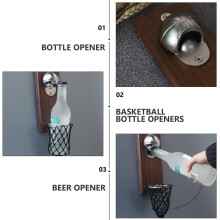 Magnetische dop met flesopener, gemaakt van roestvrij staal, geschikt voor basketbaldoeleinden. Eenvoudig te ontwerpen, te verzamelen en te gebruiken.