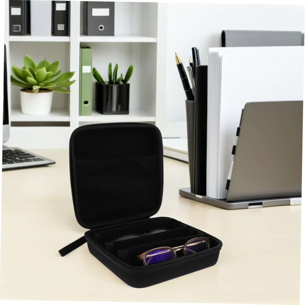 Hkhbjs Eyeglasses Storage Bag Hard Shell Case Sunglass Organizer Travel Glasses Case Mesh Pocket