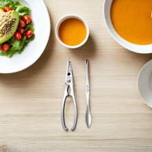 Krabbennadel, Krabbenzange, Edelstahl, Meeresfrüchte-Esswerkzeug, praktisch zum Mitnehmen, leicht zu greifen