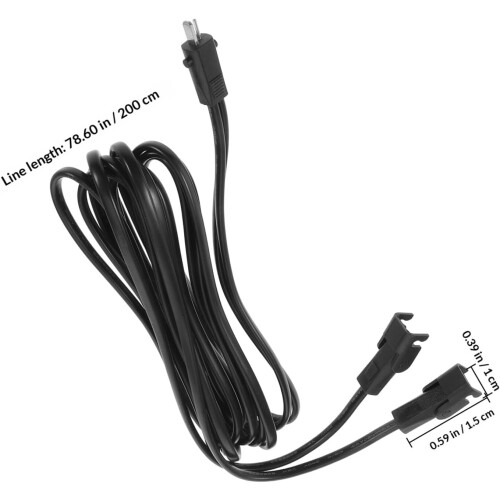 2 Meter Recliner Lever Cable Replacement Black Plastic Power Cord Splitter 2
