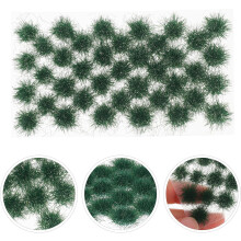 Model van kunstgraspolletjes voor zandtafeldecoratie: diepgroene miniatuurgrasplukjes