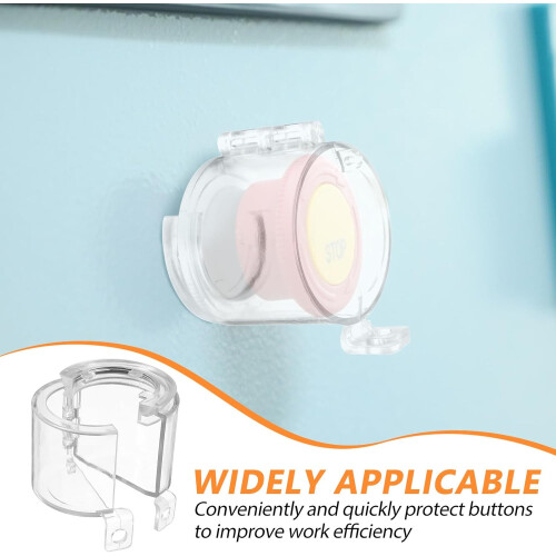 Emergency Stop Button Cover Protector Plastic Mushroom Head Push Button Switch Guard Protective