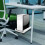 Rolling Computer Tower Stand with Brake Casters, White Under-Desk Mobile PC Holder Tray 1