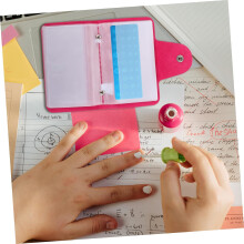 Borsa portaoggetti rettangolare rosso rosa per stamping nail art e custodia per piastre in acciaio per unghie
