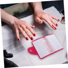 Aufbewahrungstasche für Nagelkunststempel und Nagelstahlplatten, rechteckig, rosarot