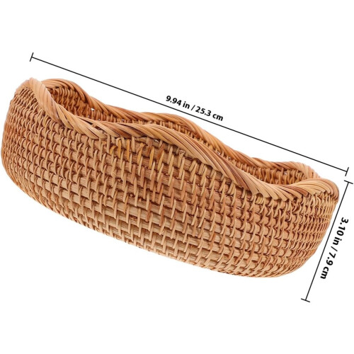 Kleiner runder Brotkorb aus Rattan, 25 x 7 cm 1
