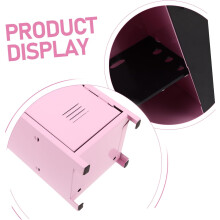 Kosmetik-Organizer-Box aus Metall, Kosmetikaufbewahrungsschrank, rosa Mini-Schreibtisch-Schließfach