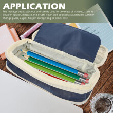 Großes Federmäppchen für Damen, Schreibwaren-Organizer-Tasche in Macaron-Farbe