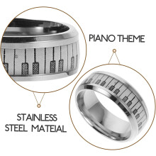 Bague décorative pour homme, bague clavier électronique, bijoux, accessoire de fête musicale