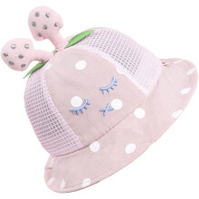 Gorro de sol estilo pescador para niños de 1 a 3 años, transpirable, de malla de algodón rosa y morado.