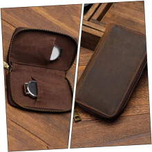 Aufbewahrungstasche für Herrenuhren aus Leder, kompakte Reisetasche mit Reißverschluss, ideal für Geschäftsreisen und den täglichen Gebrauch