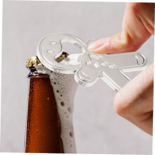 Llavero abridor de botellas de cerveza creativo, accesorio de cocina para el hogar, acero inoxidable, diseño de pan de jengibre para fiestas.