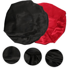 Lot de 2 grands bonnets de douche décoratifs extensibles pour protéger les cheveux des femmes lors de la douche.