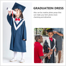Komplet togi i kapelusza na ukończenie przedszkola dla dzieci o wzroście 100 cm, sukienka akademicka z żółtym kołnierzykiem
