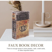 Aufbewahrungsbox in Buchform aus Vintage-Holz und Leder
