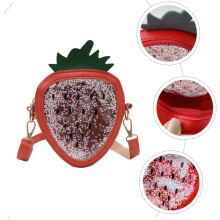 Paillettenbesetzte Umhängetasche für Kinder, einzelne Schultertasche für Mädchen, rote Farbe, leichte Outdoor-Partytasche