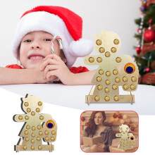 Calendrier de l'Avent en bois pour décoration de porte d'entrée à Noël, 24