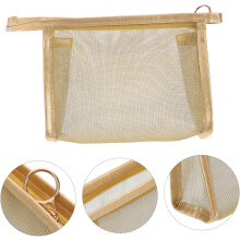 Neceser de malla para cosméticos, neceser de viaje, organizador para maquillaje y artículos de belleza para mujer.