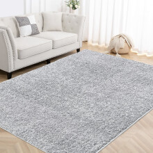 Haperlare shag bedroom rug 4 ft x 6 ft silver