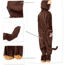 Creative Monkey Cosplay Costume for Halloween Fun Animal Role Playing Outfit Xs Easy to Wear Comfortable Material