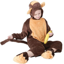 Kreativ Apa Cosplay-dräkt för Halloween Rolig djurrollspelsdräkt XS Lätt att bära Bekvämt material