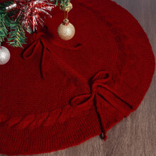Jupe de sapin de Noël tricotée rouge 61 cm