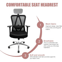 Verstellbares Kopfstützenkissen für Bürostühle mit ergonomisch geschwungenem Design, höhenverstellbar bis 4 cm