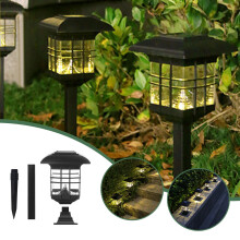Farolas solares Viflosae negras para cercas o patios.