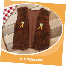 Western-Cowboykostüm für Erwachsene (Größe XXL), ärmellose Weste, Cowboyhut und einfarbiges Halstuch