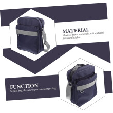 Große Umhängetasche für Schüler, dunkelblau, aus Canvas, ideal zum Tragen im Alltag.