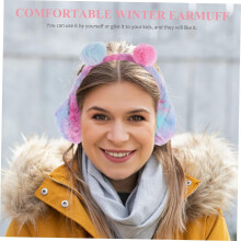 Cache-oreilles en peluche dégradée avec pompon, doux et chaud, idéal pour l'hiver en extérieur. Adorable protection pour les oreilles.