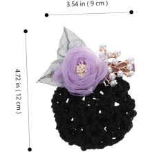 Clips da rede do cabelo da flor de 2pcs para mulheres Cobertura do pão Acessórios do cabelo Estilo minimalista