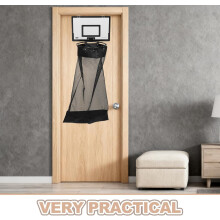 Cesta de lavandaria de anel de basquete com fechamento de zíper seguro e descarregamento conveniente
