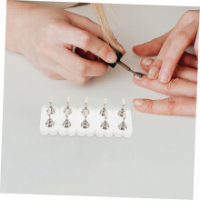 DIY Salon Nail Practice Stand with Frosted Rectangular Acrylic Base and Decorative Flower Edge Includes Silver