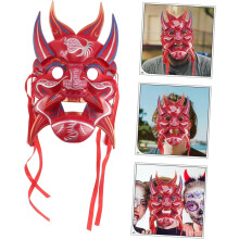 Máscara do rosto do espírito da festa Máscara do demônio japonês para o traje de Halloween Prop para adultos Cosplay