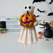 Figurine de citrouille d'Halloween en résine lumineuse (1 pièce)