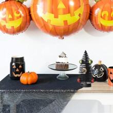Halloween bottle brush trees black tabletop decor 6 pcs