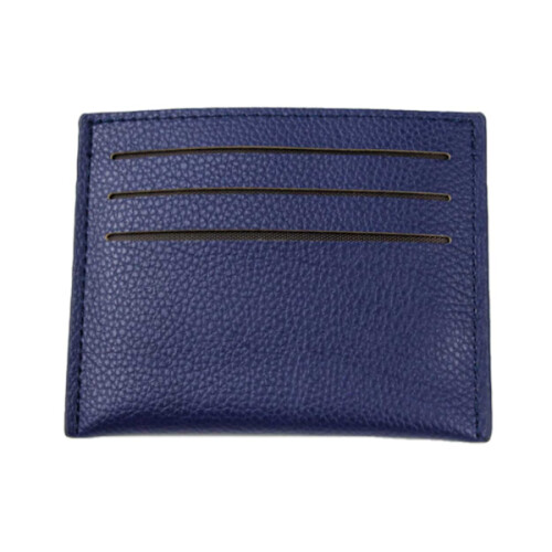 Porte-cartes en cuir bleu à 7 compartiments