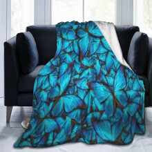 Blue Butterflies Fleece Throw Blanket 50 x 40 in