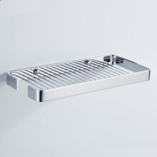 Messing badkamerplank, wandgemonteerd hoekdouchebakje