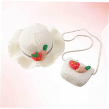 Chapéu de praia e Cross-Body Bag Set para, chapéu Cosplay branco de 52Cm com alça ajustável