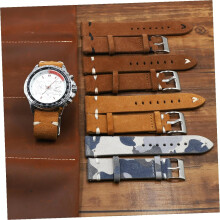 Braunes Lederarmband für Uhren, echtes Wildleder, Ersatzarmband für Uhren, praktisches Armband